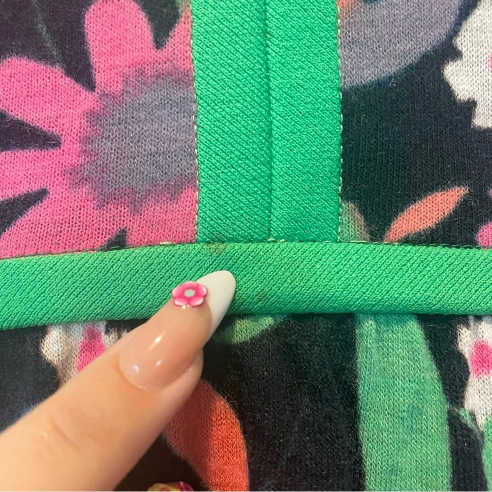 Vintage 60s/70s Keram NY Mod Floral Long-sleeve Mini Dress With Slit Neck - Picture 16 of 16